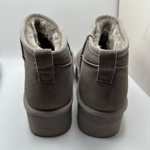 CUSHIONAIRE Women's Genuine Suede pull platform boot +Memory Foam 8.5 GRAY - Picture 4 of 7